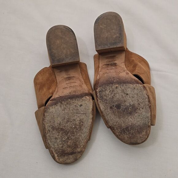 Vince Karsen Suede Sandals Cedar Block Heel Criss Cross Straps Size 8 - Picture 3 of 8